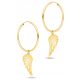  BEAUTIFUL GOLDEN EARRINGS HANGING WINGS 333