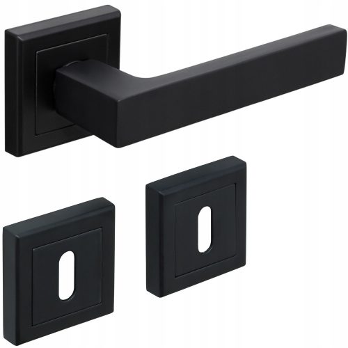 Handmade interior handle, square plate, plate with keyhole, plate with mortise hole