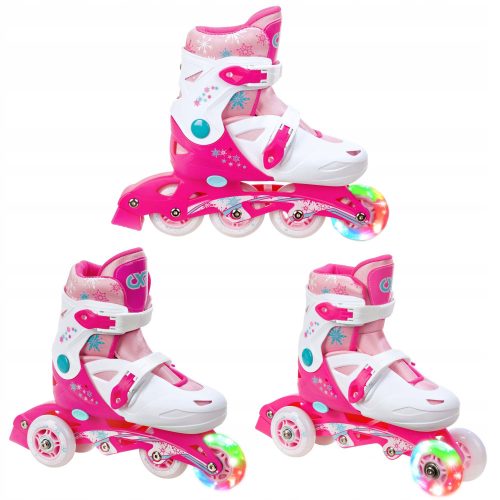  Patins à roulettes réglables Croxer Missy 3en1, taille 27-30, rose