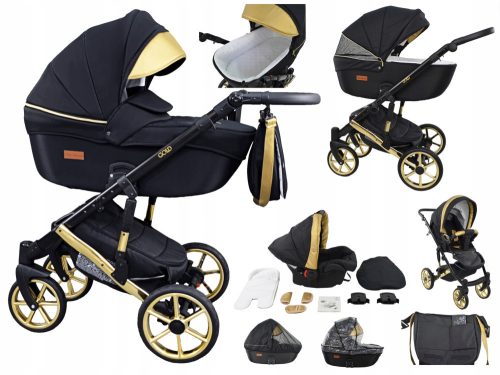  Babe Boss Uczio Gold 3in1 Stroller, Black and Gold