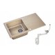 Moderno Paolo single bowl granite sink, beige tones