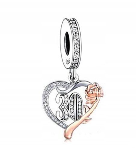  CHARMS PENDANT 30th Birthday Anniversary heart s925