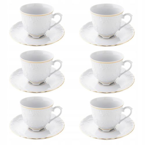 Cup and saucer for coffee and tea Ćmielów porcelain cup 250 ml 6 pcs.