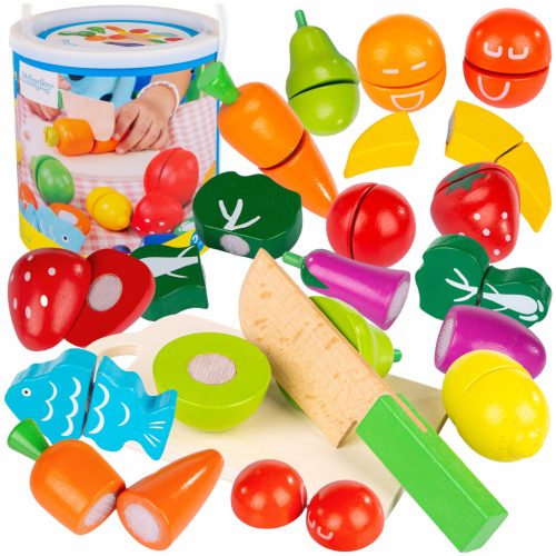  Kinderplay wooden fruit and vegetable cutters with Velcro