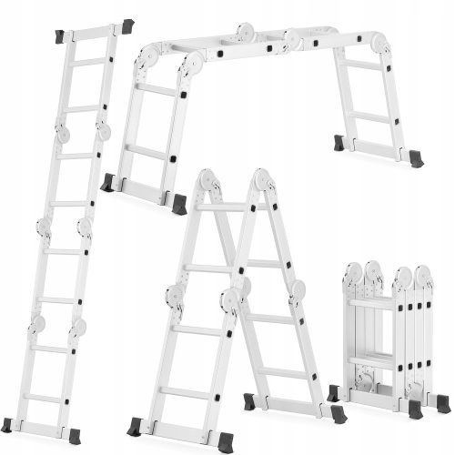 Higher ladder 3.5 m aluminum 1 x 8 up to 150 kg