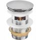 Stopper with automatic overflow, Click-Clack, round, Aqui-Silver