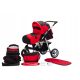  Elcar Julia stroller black and red 2in1