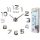  LARGE WALL CLOCK 80-120CM SILVER 12 DIGITS