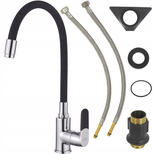 Invena SNAKE floor-standing kitchen faucet, black