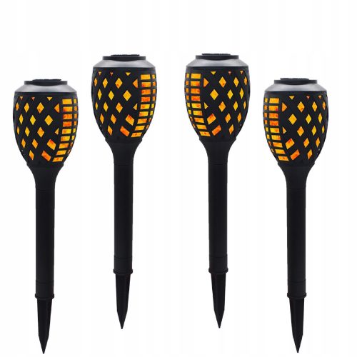  Solar lamp rods, black, 59 cm, 4 pieces