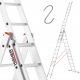 Higher ladder 9.5 m aluminum 3 x 12 up to 150 kg