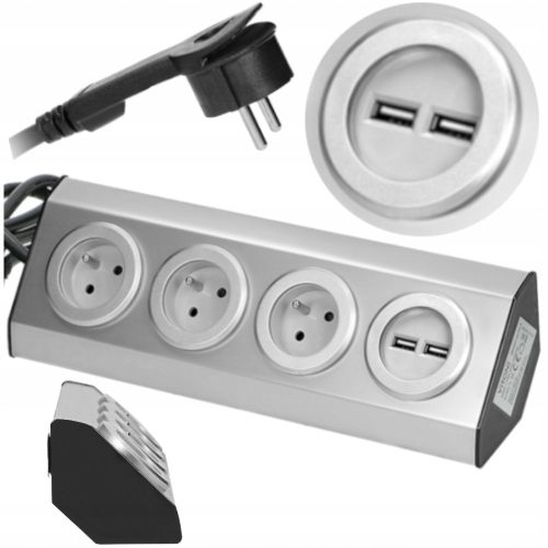 Multiprise, appareil de table USB Virone argent