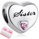  PENDANT CHARMS 925 HEART wing BEADS BEAD