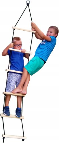 Wooden rope ladder with 6 rungs (natural)
