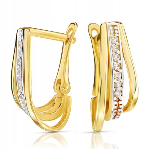  GOLD EARRINGS WITH ZIRCONS GOLD 585 14K 2387-3