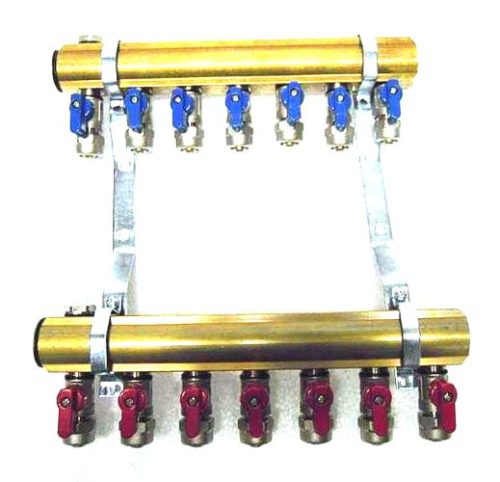  BRASS MANIFOLD 7 + pex valves 16