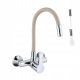 Wall-mounted kitchen faucet Luccio Wonder, beige, silver