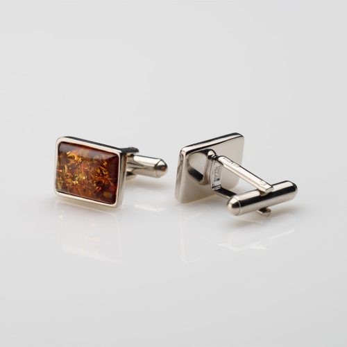  Twojabizuteria S-79-A shirt cufflinks with amber, silver 925