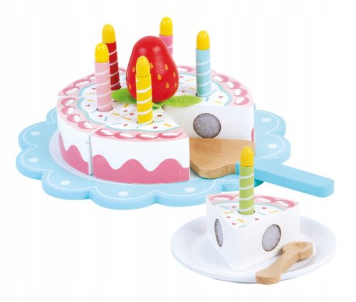  Birthday cake with candles, strawberry Edukac