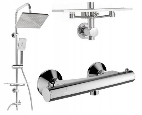 Invena Nyks surface-mounted shower set + chrome shower fitting Invena Slim