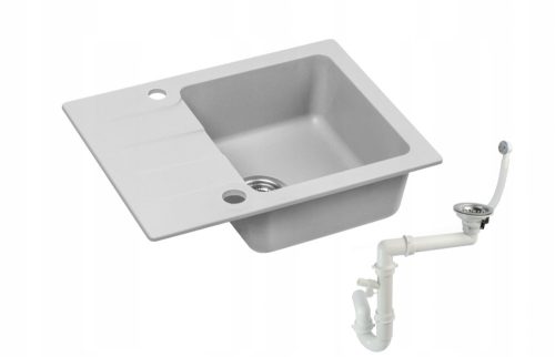 Moderno Bari single bowl granite sink in shades of grey