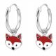  Children's SILVER EARRINGS gift GIRL fox