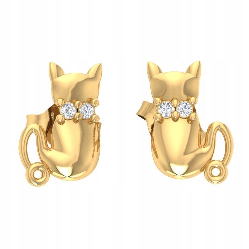  GOLD OWL EARRINGS WITH SAPPHIRES PR. 585