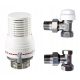  THERMOSTATIC SET ANGLE 1/2 RADIATOR VALVES + HEAD