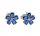  Silver Rhodium-Plated Flower Earrings with Cubic Zirconia