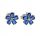  Silver Rhodium-Plated Flower Earrings with Cubic Zirconia