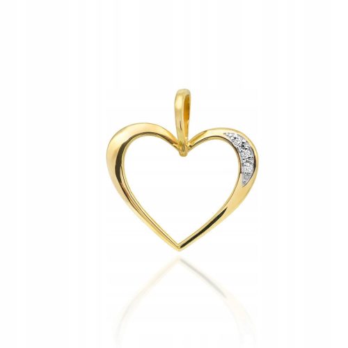  Gold pendant with diamonds heart 585 diamonds