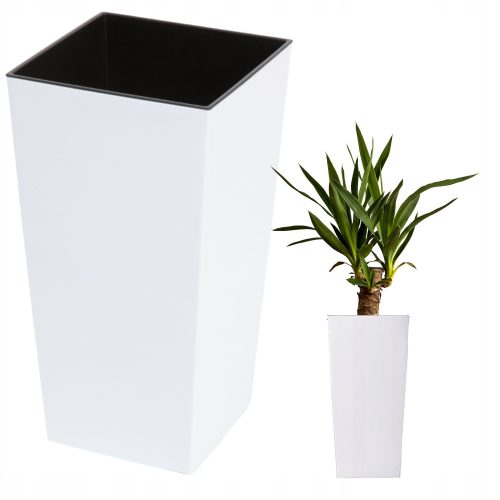  Flowerpot Grando 18 cm x 18 x 35 cm, diameter 18 cm, plastic white