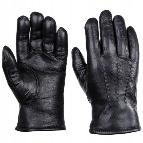  Men's leather gloves WINTER black leather WARM