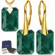  Emerald Gold Zircons Silver Gift Set