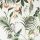 Colorful vinyl wallpaper on nonwoven fabric with birds and leaves