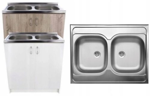 Kuchinox 60 double bowl sink, stainless steel