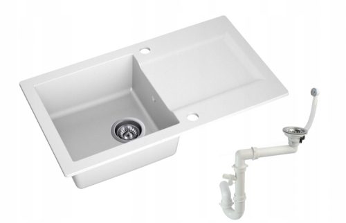 Moderno Granito single-bowl sink, white granite