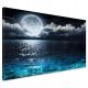  Peinture sur toile MER la nuit lune nuages 120x80