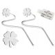  Silver World 6 cm silver clover earrings