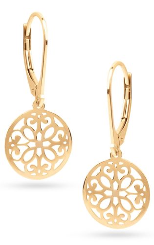  Gold Openwork Hanging Hoop Earring 585