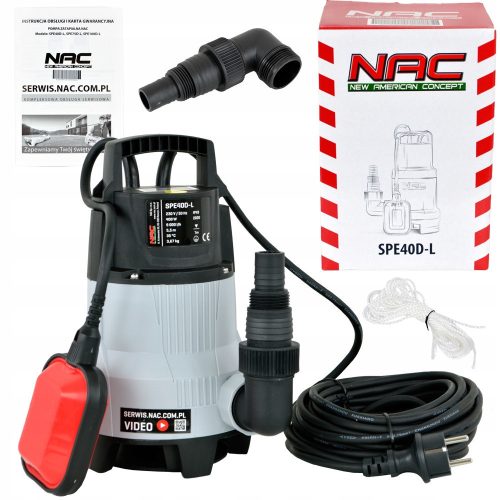  NAC 400 W submersible pump, 9000 l/h