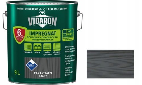 Vidaron V16 Wood Impregnation, Anthracite Grey, 9 l