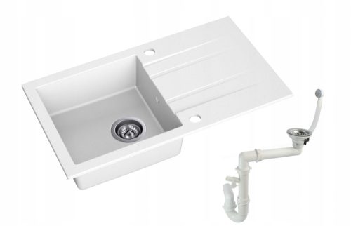 Moderno Acqua single-bowl sink, white granite