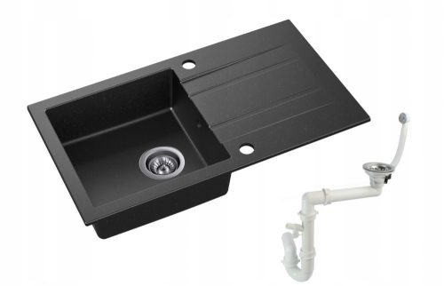 Moderno Acqua single-bowl sink, black granite