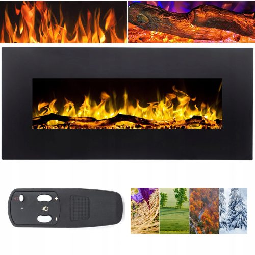 Wall fireplace without heating function, electric Aflamo black 0 W 91.5 x 45.5 x 14 cm