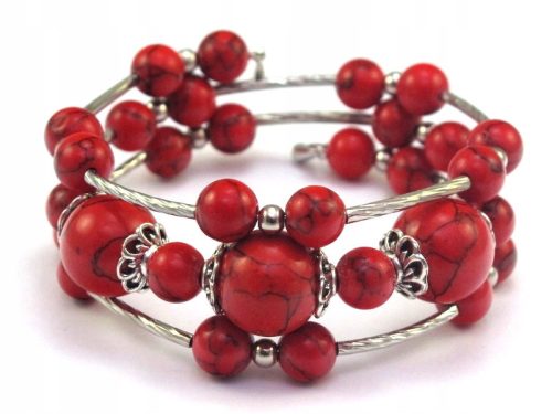  BRACELET reconstructed stones CORAL [B755]