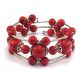  BRACELET reconstructed stones CORAL [B755]