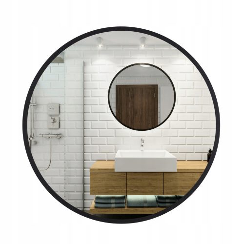 Bathroom mirror Profilmat wall mirror, circle, metal frame, 800 x 800 mm