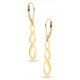  BEAUTIFUL GOLD 585 OVAL HANGING EARRINGS