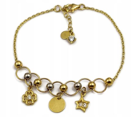  Women's Gold Bracelet with Charms pr 585 Free Engraving